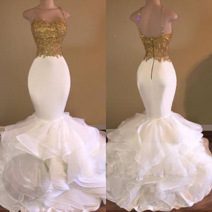 Prom Dress,spagnetti Straps Party Dress,white..