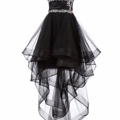 Black Semi Formal Dresses Vestido Curto High Low..