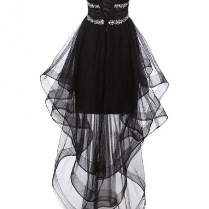 Black Semi Formal Dresses Vestido Curto High Low..