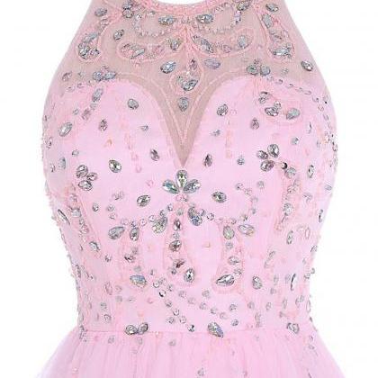 Pink Short Homecoming Dresses Curto Beaded..