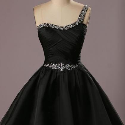 Black Dress For Party One Shoulder Vestidos De..