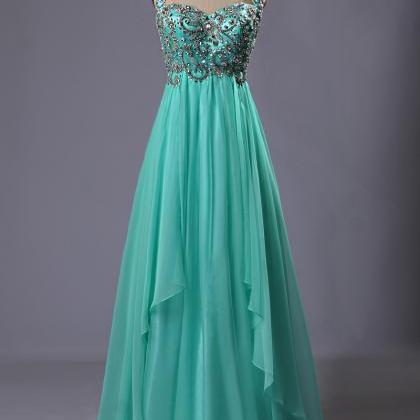 Green Prom Dress Para Formatura Chiffon Dress..