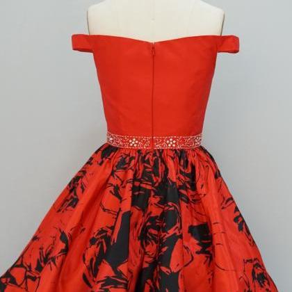 Short Homecoming Dress A-line Off The Shoulder Red..