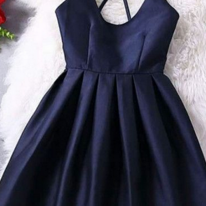 Short Homecoming Dress Navy Blue Homecoming Dress,..