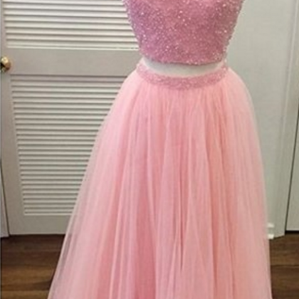 Lovely 2 Piece Prom Dresses, Beading Crystal Prom..