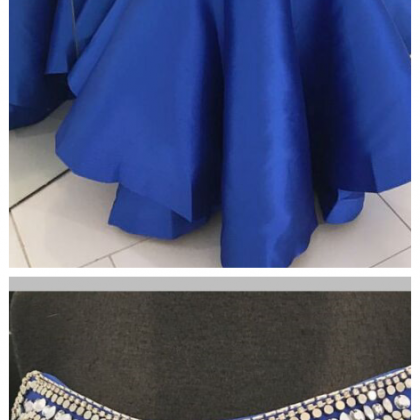 Rhinestone Embellished Sweetheart Sheath Dress with High Side Slit Slate Blue
