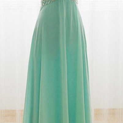 Mint Green Prom Dresses,a-line Prom Dress,beading..