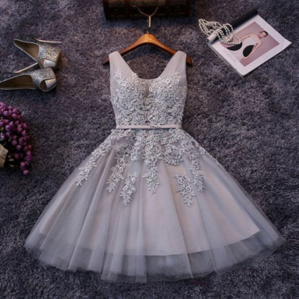 Beautiful Short Prom Dress,v Neck Prom Dress,tulle..
