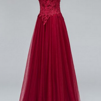 Pretty Evening Dresses Beautiful Tulle Wine Red..