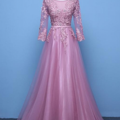 Charming Pink Evening Prom Dress, A-line Prom..