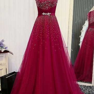 Sparkly Long Prom Dresses Crystal Beaded Evening..