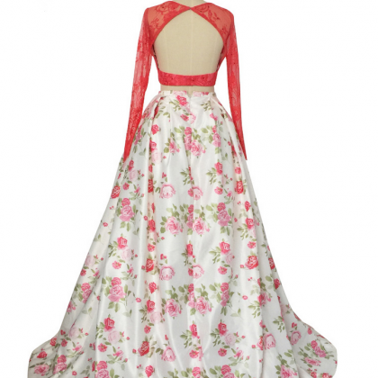 3d Floral Flower Pattern Print Prom Dresses Robe..