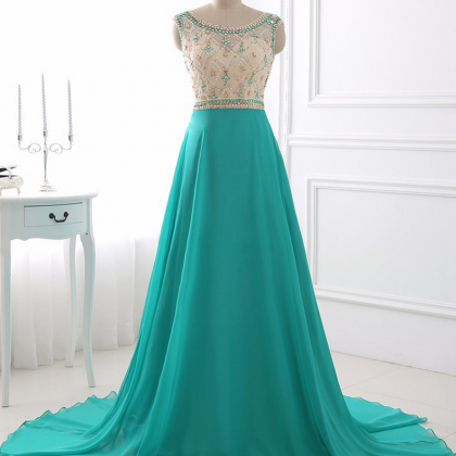 Elegant A Line Prom Dresses Chiffon Evening Dress..