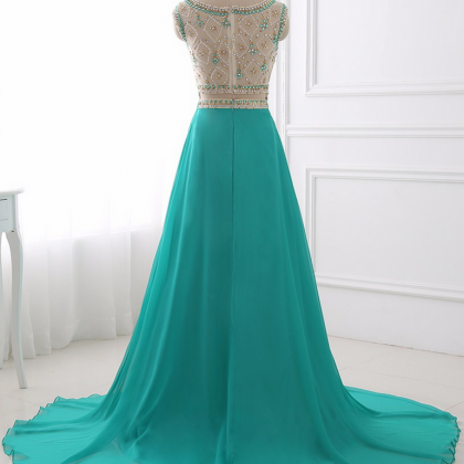 Elegant A Line Prom Dresses Chiffon Evening Dress..