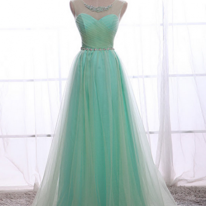 Lamya Crystal Lace Long Prom Dress For Party..