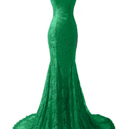 Luxury Green Lace Appliques Mermaid Long Evening..