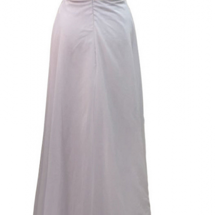 Luxury Long A-line White Chiffon Evening Dresses..