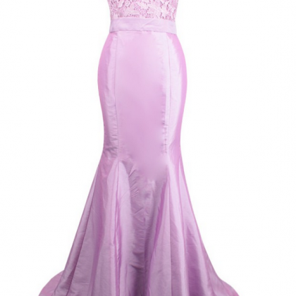Purple Taffeta Lace Prom Dress Luxury Mermaid One..