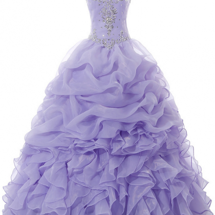 Prom Dresses Ball Gowns Long Organza Beaded Catch..