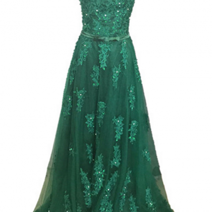 Evening Dress Long Longos Emerald Green One..