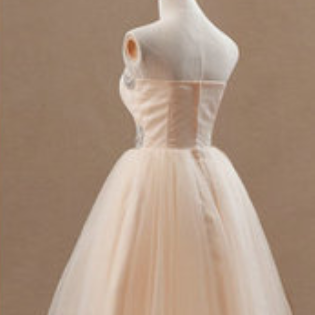 Lovely Champagne Ball Gown Mini Tulle Party..