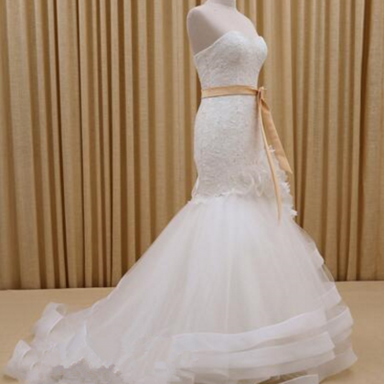 Flowers Lace Mermaid Wedding Dresses Off The..