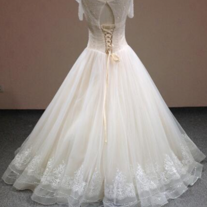 Real Sample Short A-line Wedding Dress Beading..