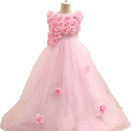 Flower Girl Dresses For Weddings, Pink Flower Girl..