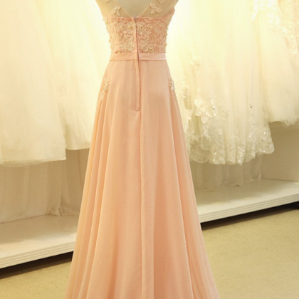 Pink Pearls Evening Dress Prom Dress