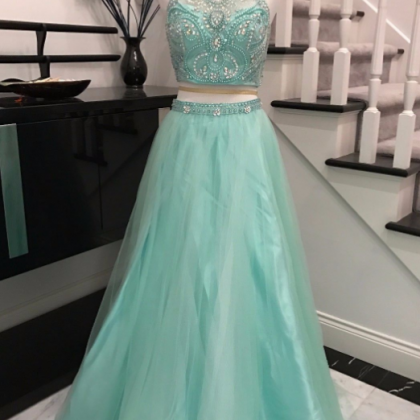 Beaded Embellished Two-piece Prom Dress Featuring..