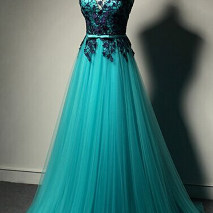 Real Custom Appliques Prom Dress Evening Gowns..
