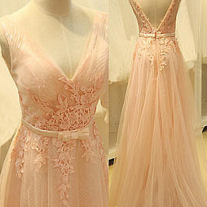 Formal Dress, Pink Prom Dresses,blush Pink Lace..
