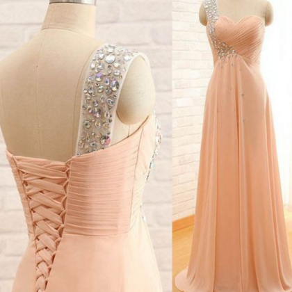 Custom Made Pink Chiffon Prom Dress,sexy One..
