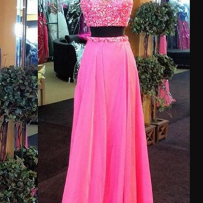 Two Pieces Prom Dress,two Piece Evening Dress,2017..
