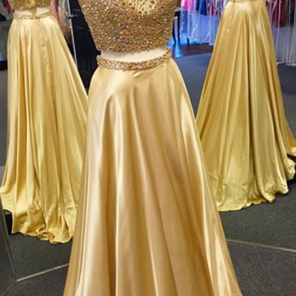Two Piece Prom Dress,sparkly Beaded Long Prom..
