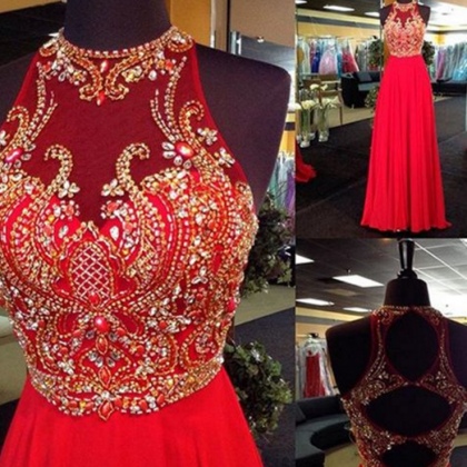 Dododress-red Prom Dress,long Prom Dress,chiffon..
