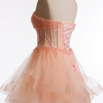 Blush Pink Homecoming Dress,cute Homecoming..