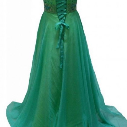 Top Selling Elegant Green Prom Dresses A Line..