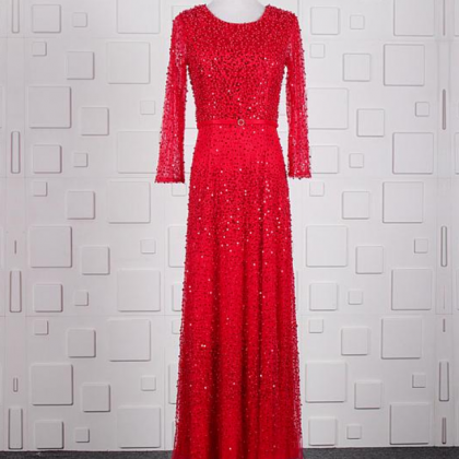Brilliant Tulle Jewel Neckline A-line Prom Dresses..