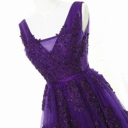 Tulle A-line Party Dress, Long Bridesmaid Dress