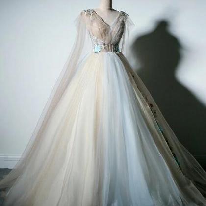 Tulle V-neckline Sweet 16 Dress, Quinceanera Dress