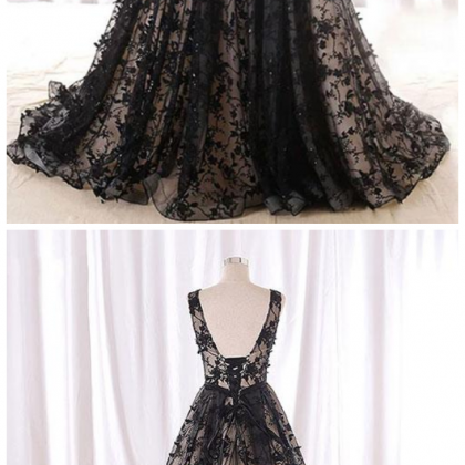 Round Neck Tulle Long Prom Dress, Evening Dress