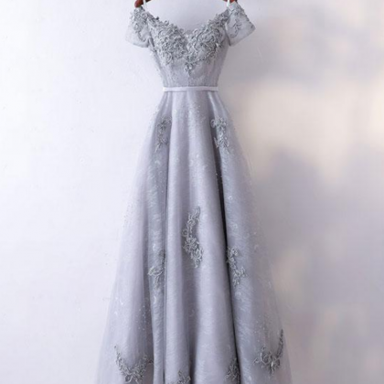 Frey Lace Prom Dress, Off Shoulder Prom Dress,..