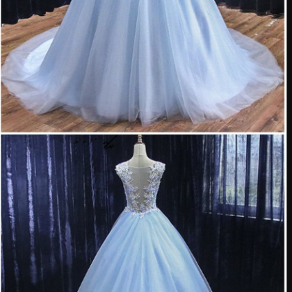 Tulle Custom Made Long Sweet 16 Prom Dress,..