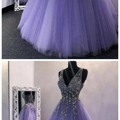 Sparkly Lavender Tulle Prom Dress Girls Slay Ball..
