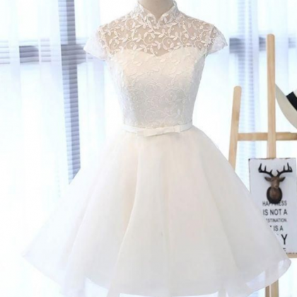 Tulle Short Party Dress, Lace And Tulle Homecoming..