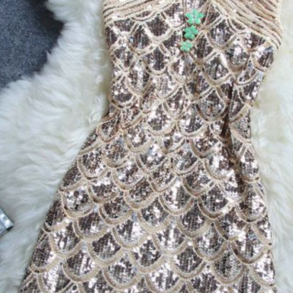Stylish Atmosphere Beaded Sequined Homecoming..