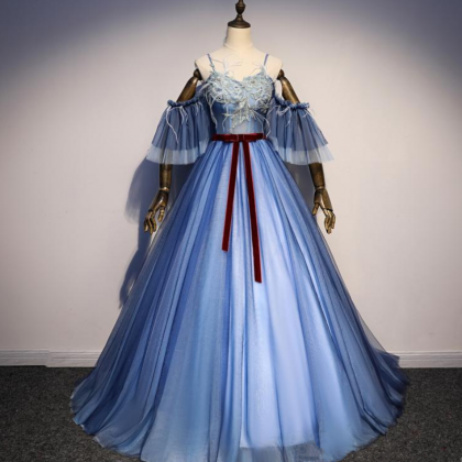 Sexy Princess Appliques Beading Bow Ball Gown..