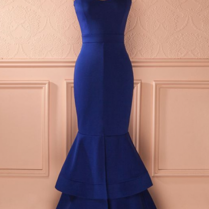 Spaghetti Prom Dress,royal Blue Prom Dress,mermaid..