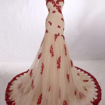 High Quality Red Lace Prom Dress Prom Dress..